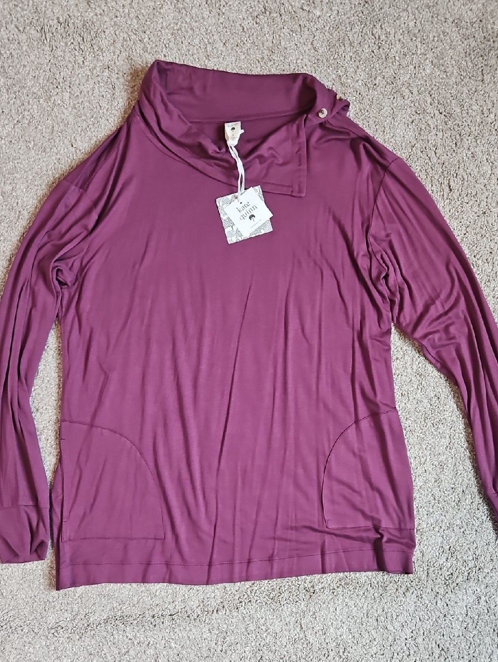 Kate Quinn Women’s Bamboo Top Large NWT Long Sleeve Shirt